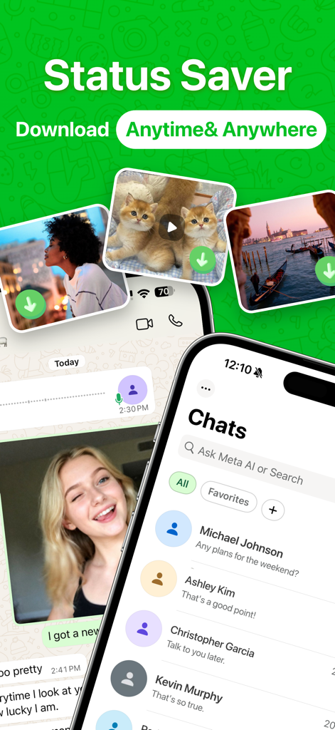 Web Scan - Dual Messenger App - Status Saver feature for downloading media in the Dual Messenger app