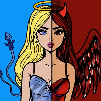 devil vs angel realistic girl