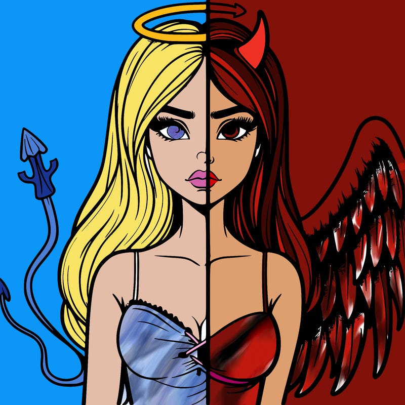 devil vs angel realistic girl