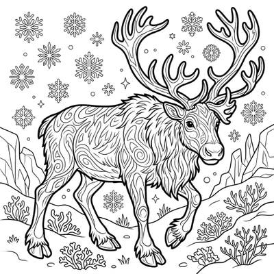 Embark on a peaceful coloring adventure with this Tundra Reindeer page, thoughtfully designed for seniors. Enjoy clear outlines and engaging patterns, perfect for relaxation and artistic expression.