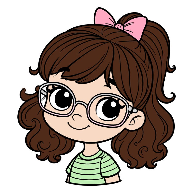 little girl with glasses