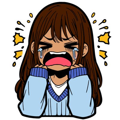 sad girl manga screaming and shouting