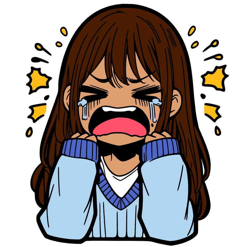 sad girl manga screaming and shouting