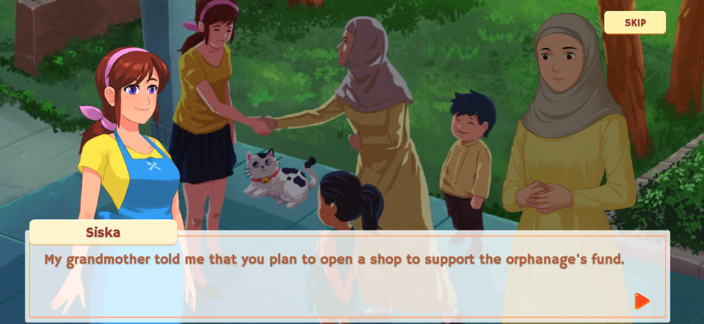 Selera Nusantara - Siska talking to other characters in a story scene from Selera Nusantara