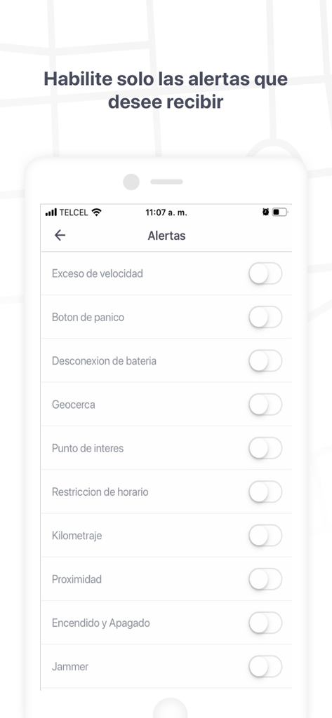 Eztrack - Eztrack-App-Bildschirm zur Verwaltung von Fahrzeugverfolgungsalarmen