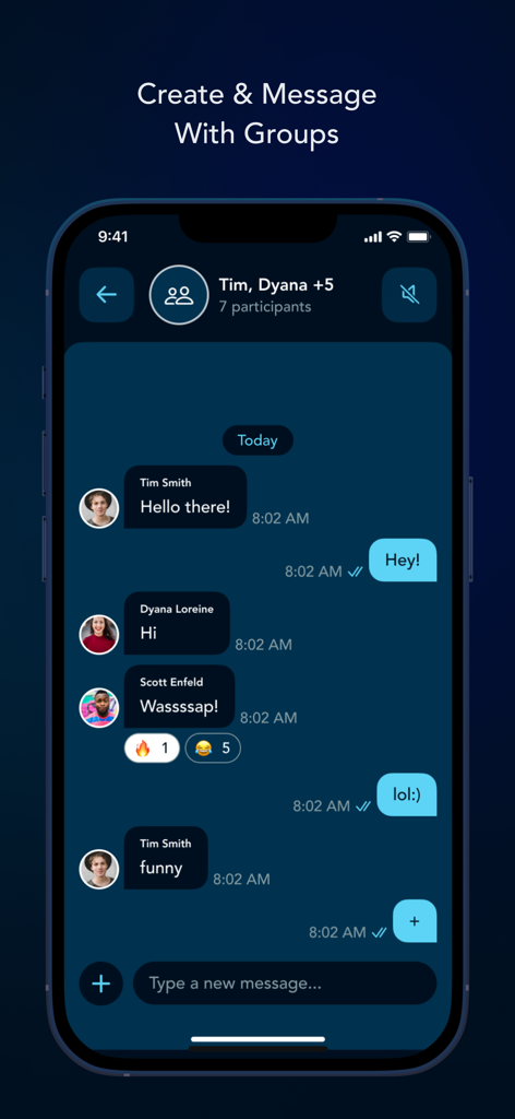 Group messaging interface in the Woven app for workplace team communication