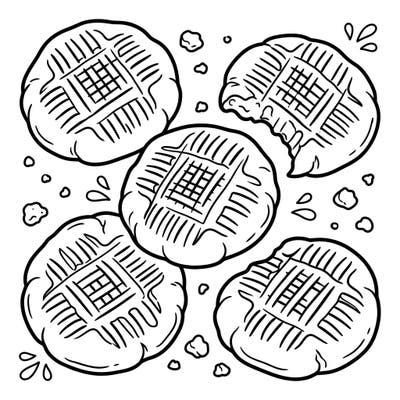 Get ready for a sweet coloring adventure with this adorable peanut butter cookies design! Young artists aged 4-8 will love bringing these yummy treats to life with their favorite colors.