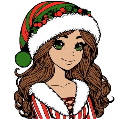 realistic christmas  girl