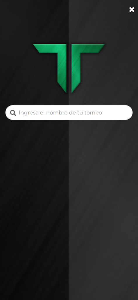 Todo Torneos search interface with green logo and tournament search bar