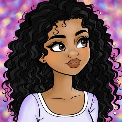 realistic girl with curly hair