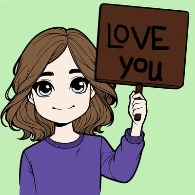 realistic girl holding up a sign