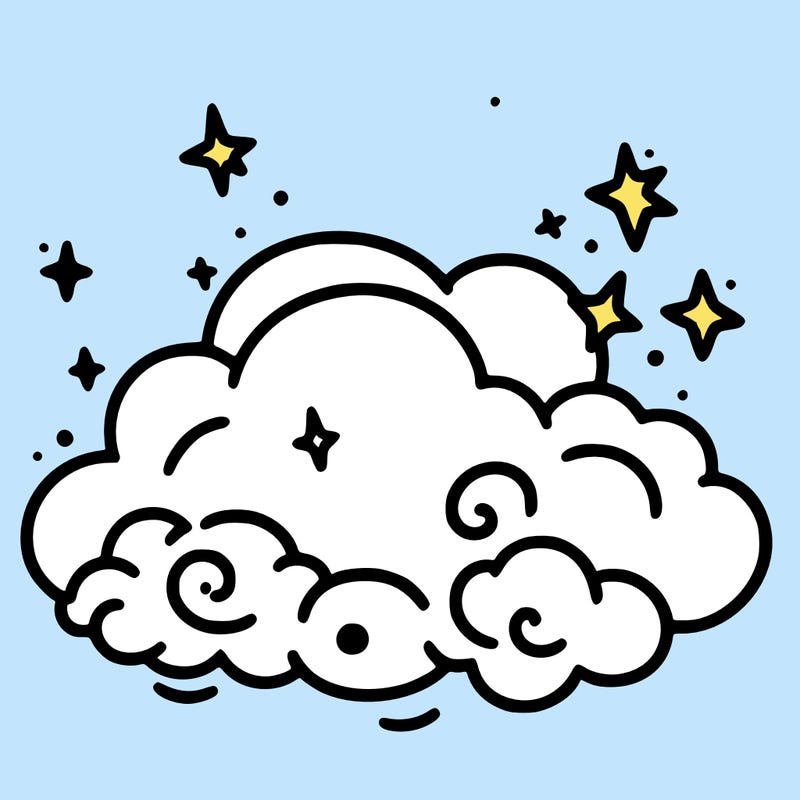 pink starry cloud sky