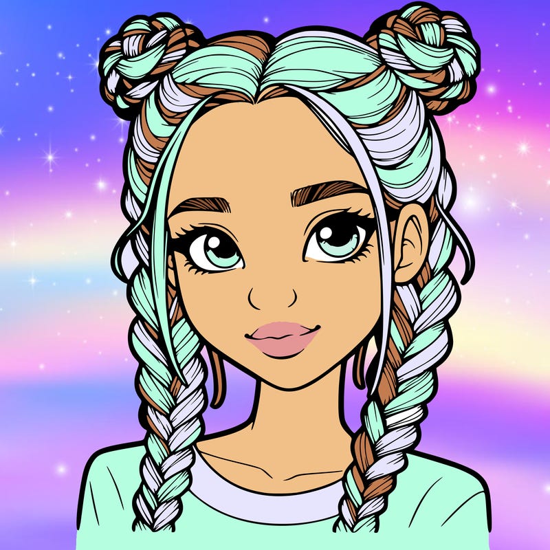 realistic girl with braids