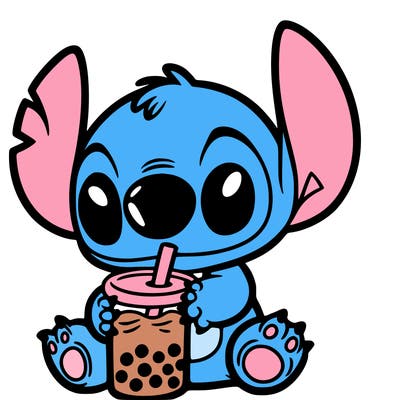 stitch with boba tea