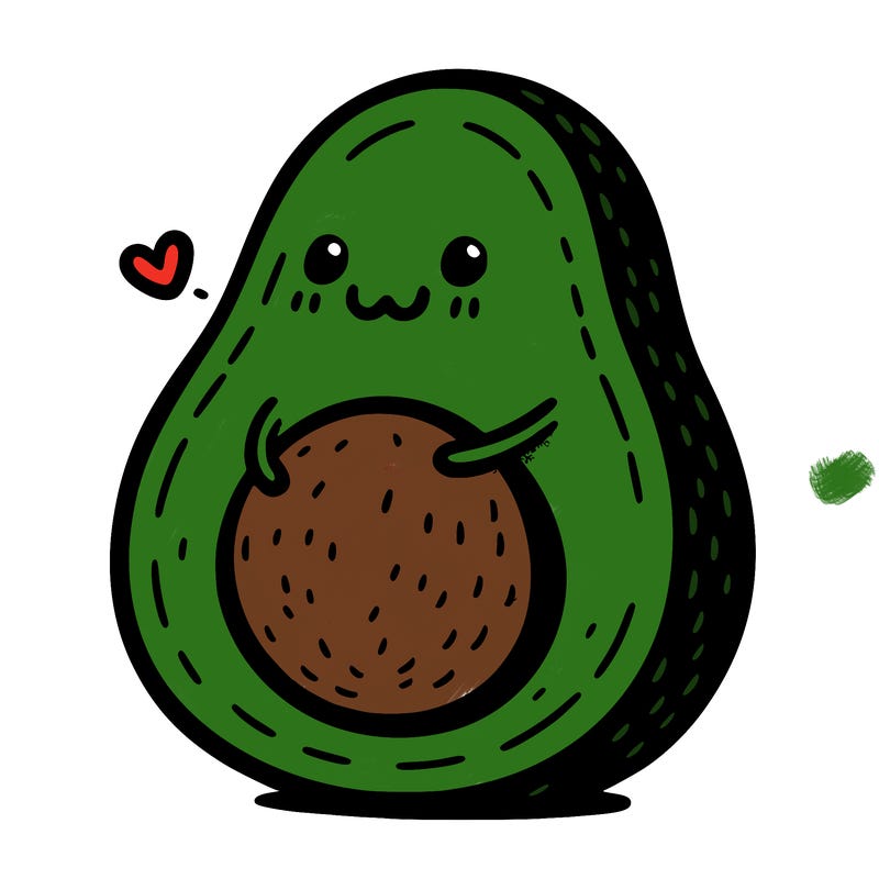 an avocado hugging an avocado