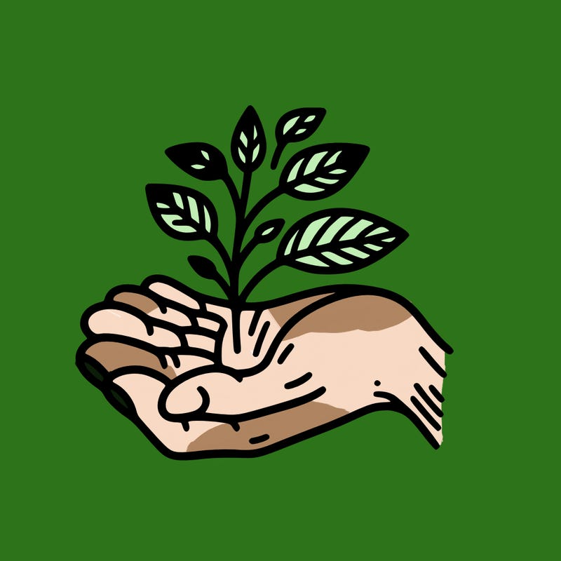 hand with plant