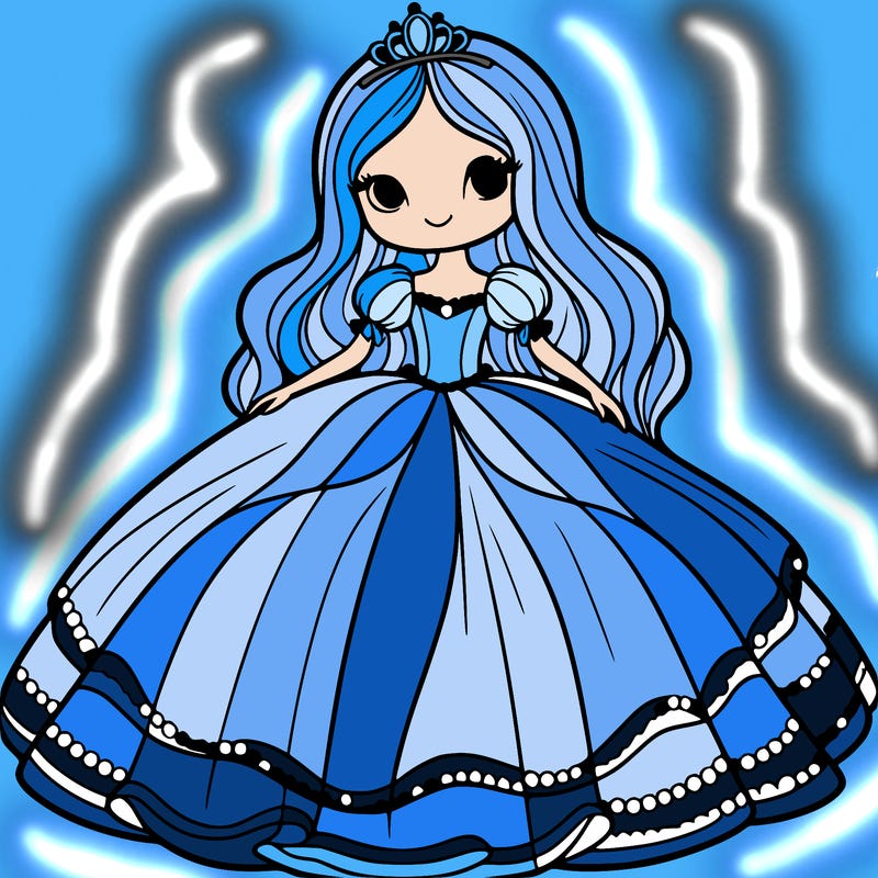 princess in flowing gown