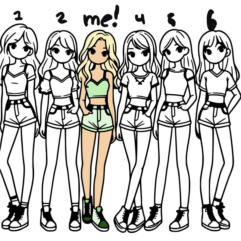 a group of girls wearing crop tops and shorts