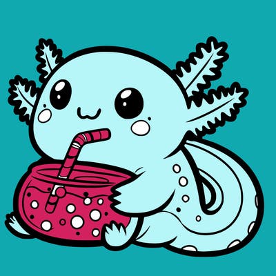 axolotl with boba