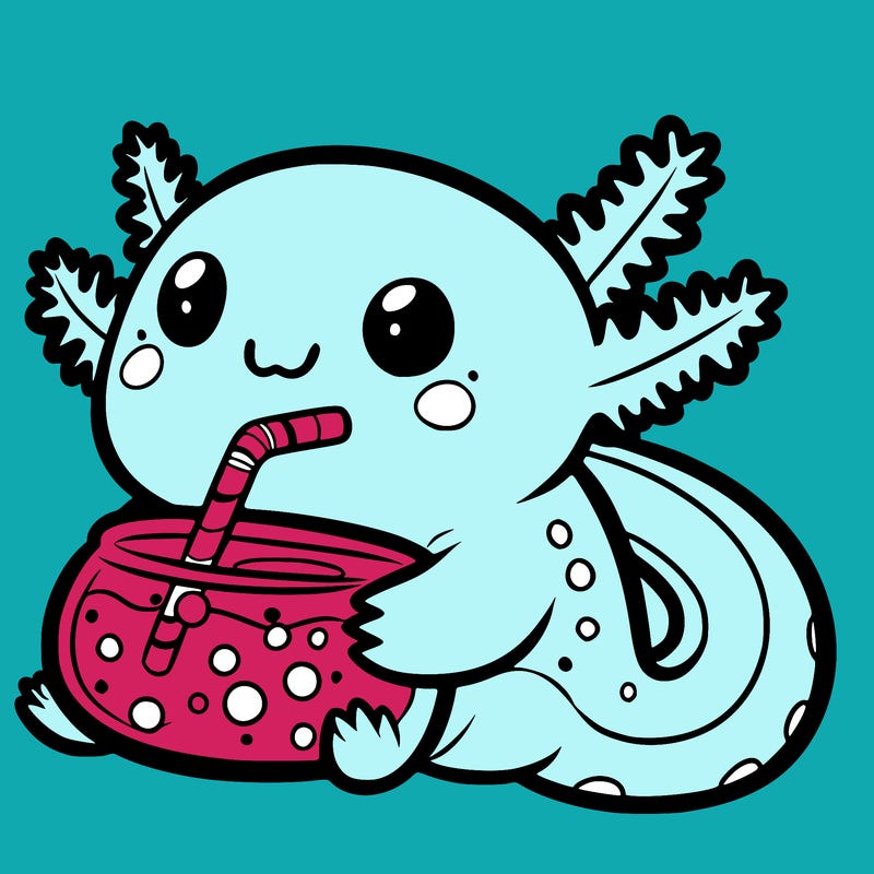 axolotl with boba