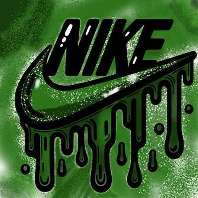 dripping nike logo
