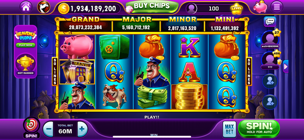 Roulette - Casino Style - Bankraub-Themen-Spielautomaten-Interface mit virtuellen Jackpots in Roulette Casino Style.