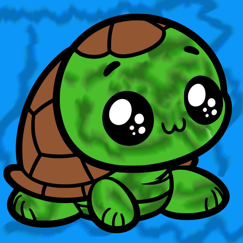 cute little animated turtle