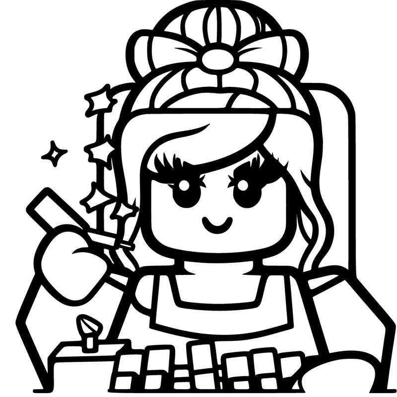 nail artist with a bun from roblox