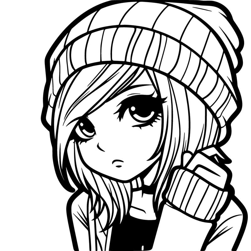 emo girl with beanie