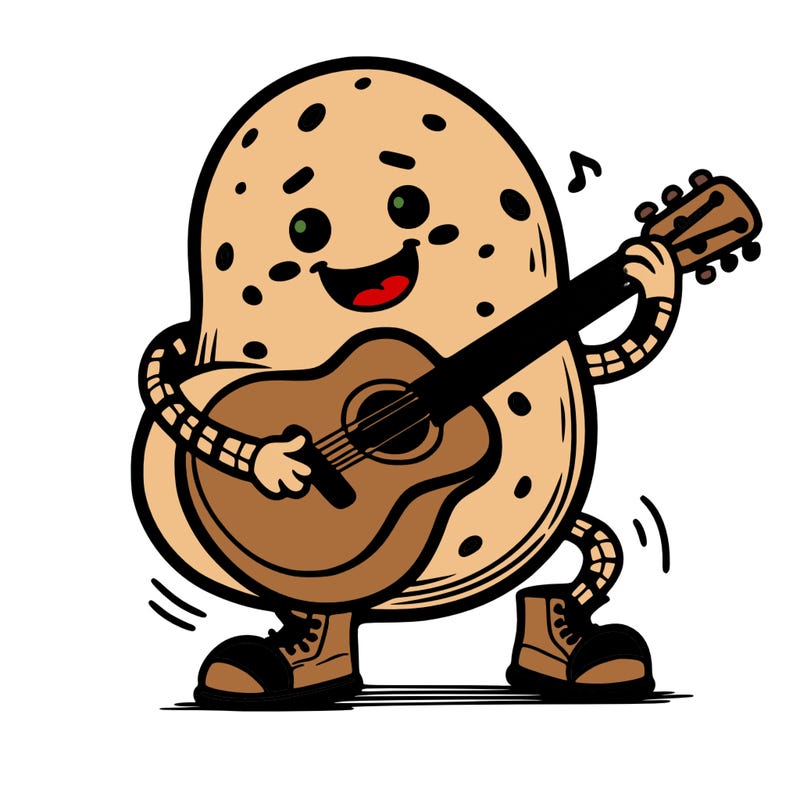 potato playing guitar