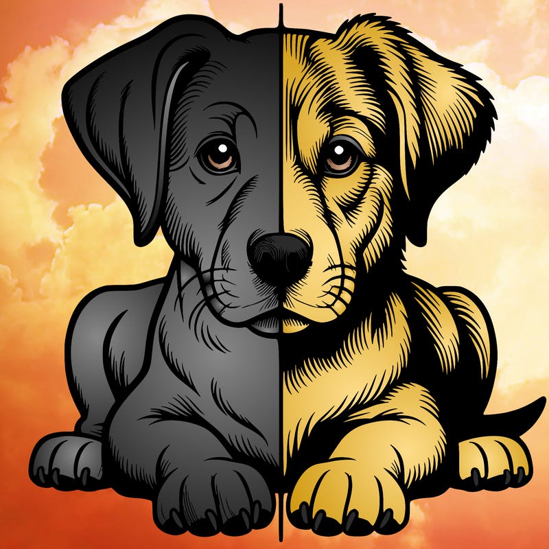 realistic dog split picture