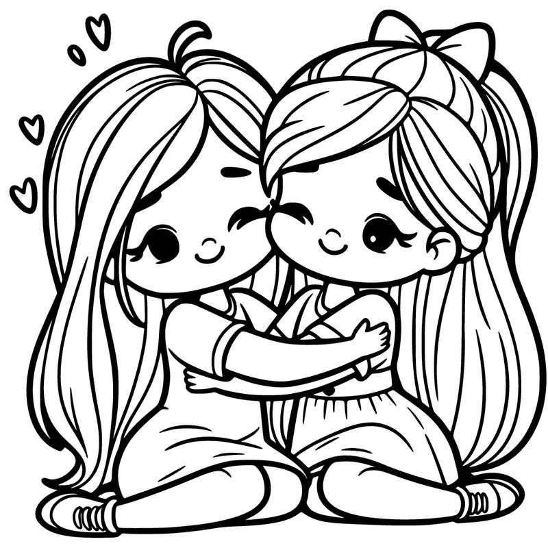 two girl besties hugging