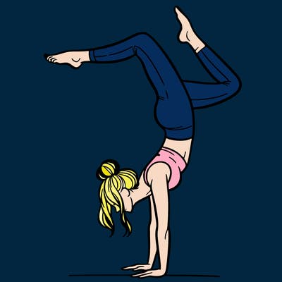 a woman doing a handstand