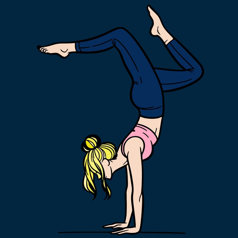 a woman doing a handstand