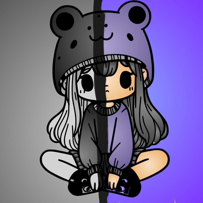 a girl wearing a frog hat and some frog socks