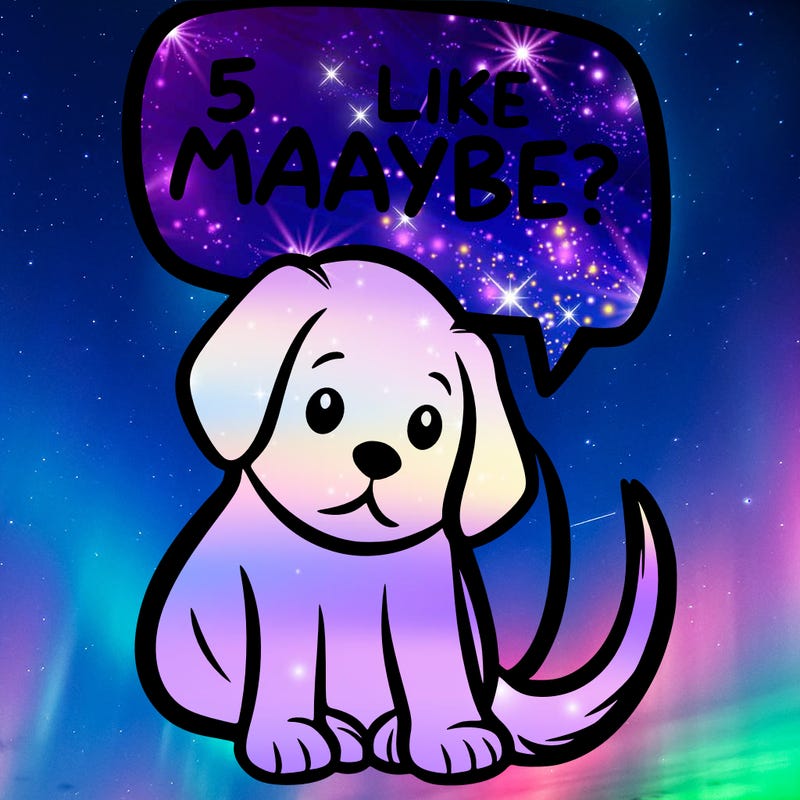 a puppy that says 5 like maybe