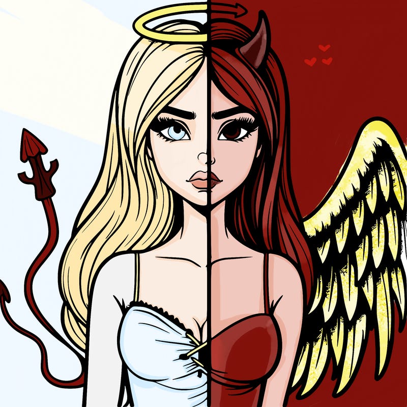 devil vs angel realistic girl