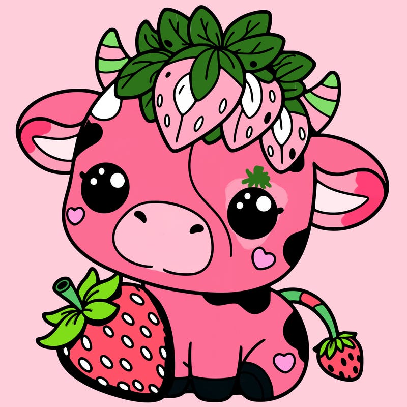 cute strawberry cow