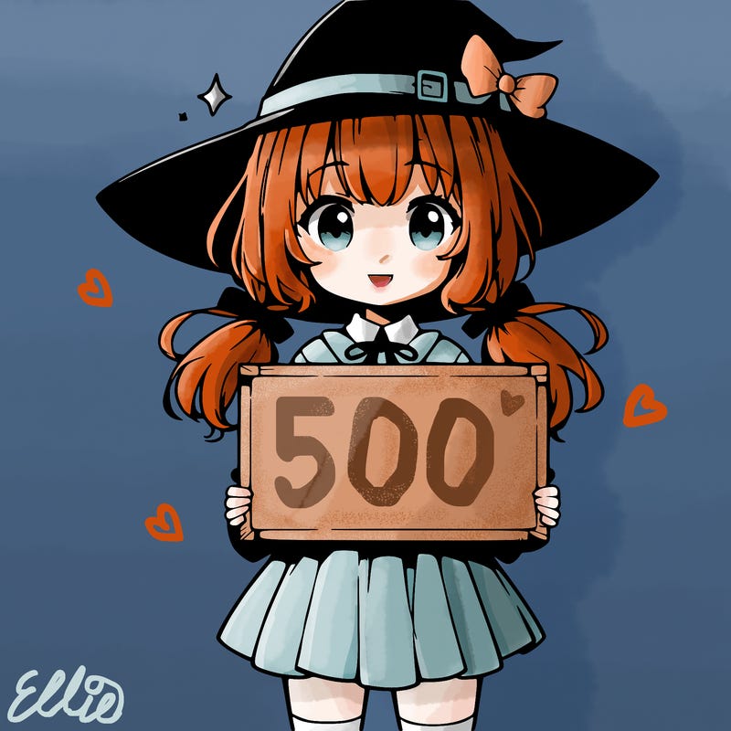 a cute anime witch girl holding a blank sign