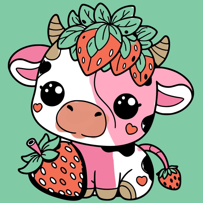cute strawberry cow
