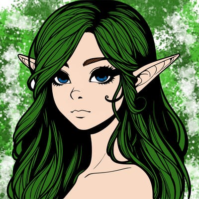 elf girl realistic dark fantasy