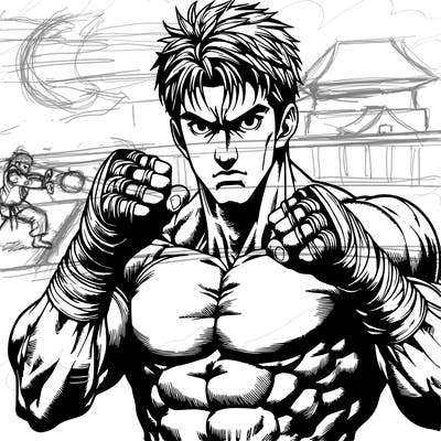 realism manga fighter man