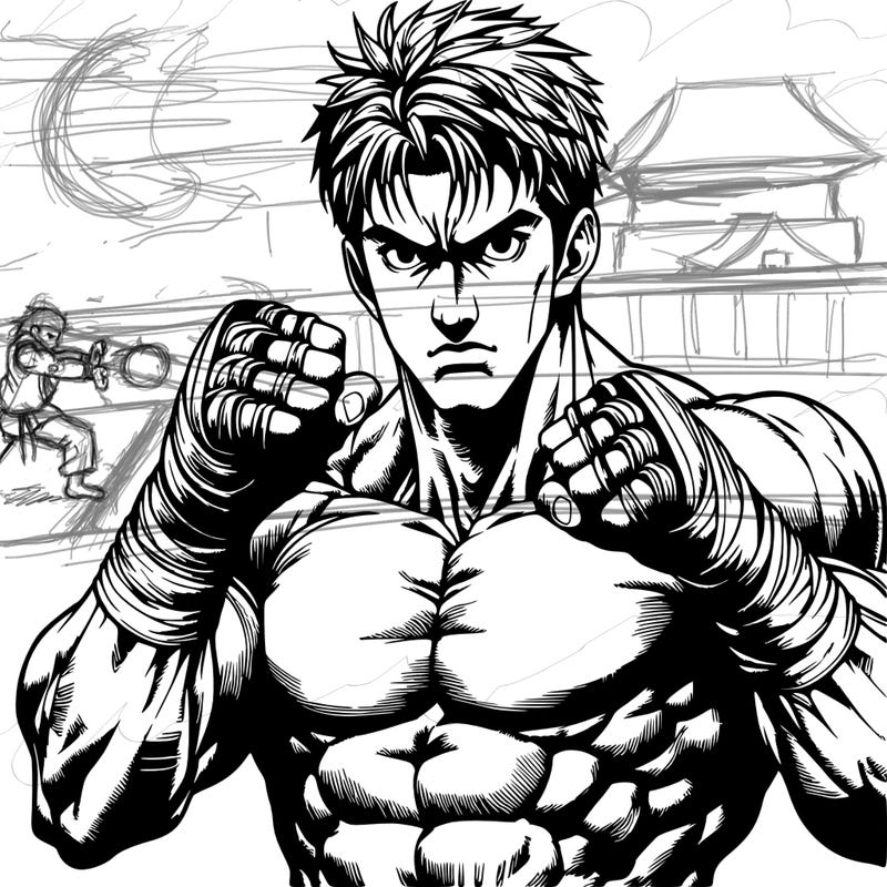 realism manga fighter man