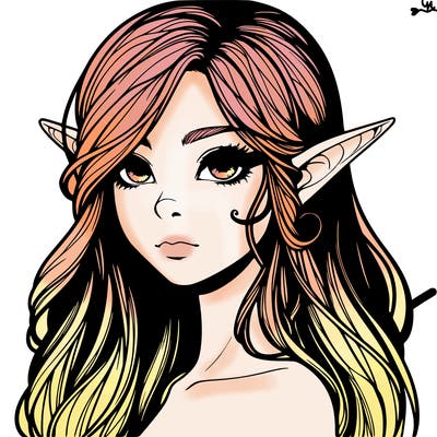 elf girl realistic dark fantasy