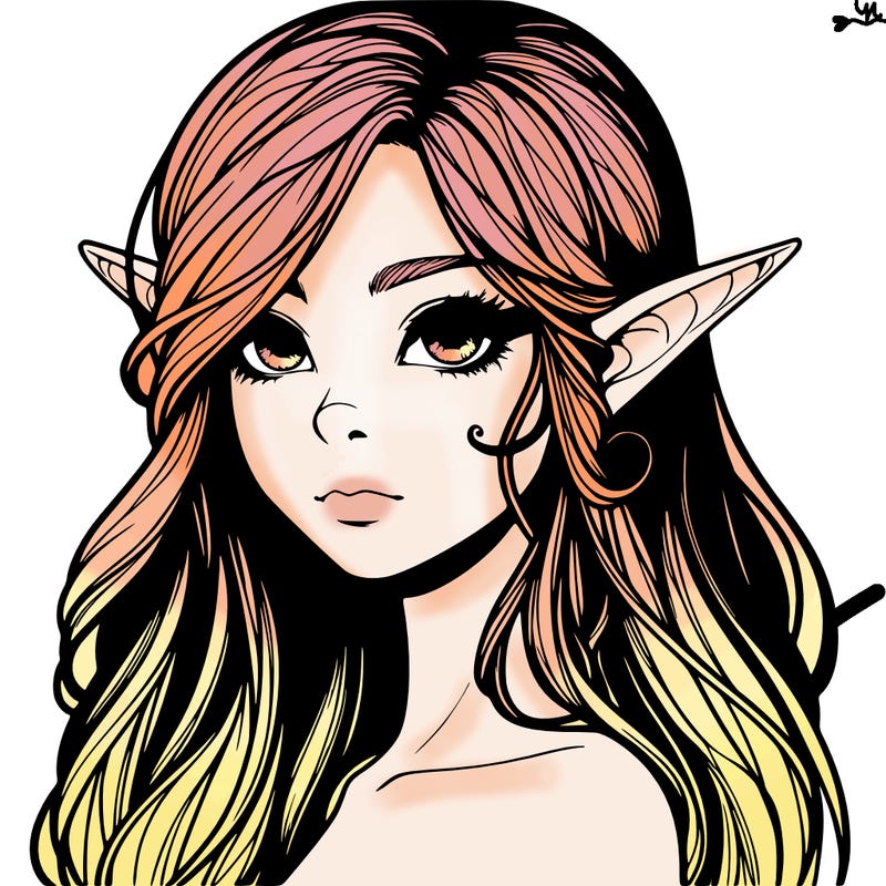 elf girl realistic dark fantasy