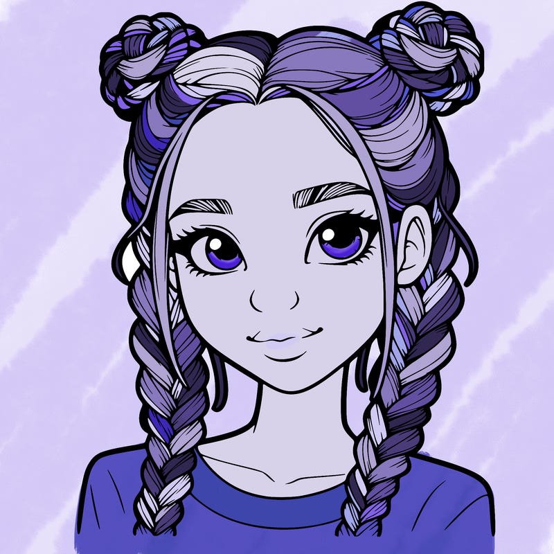 realistic girl with braids