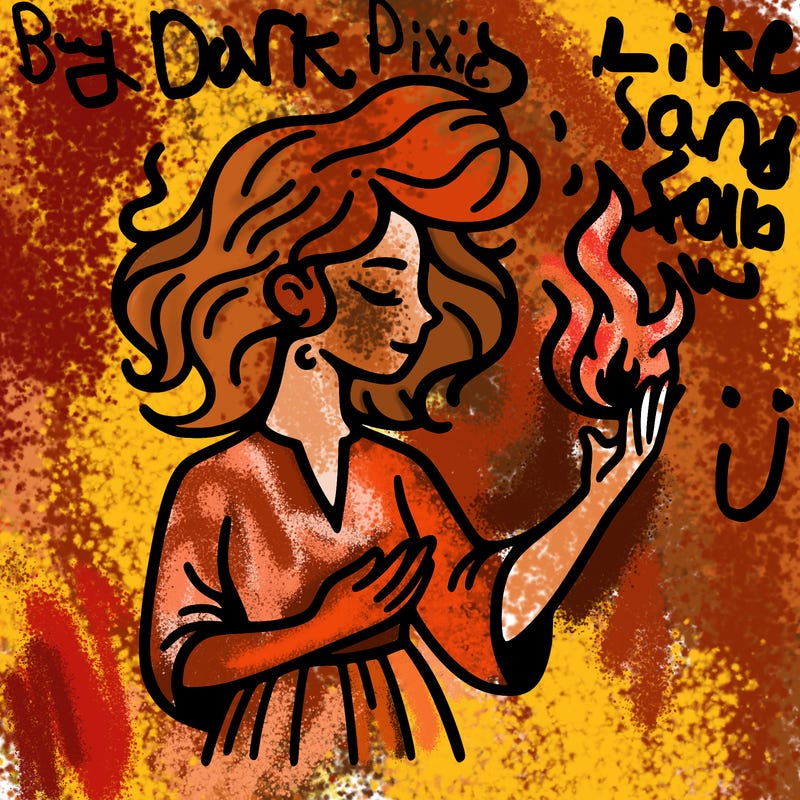 woman with fire