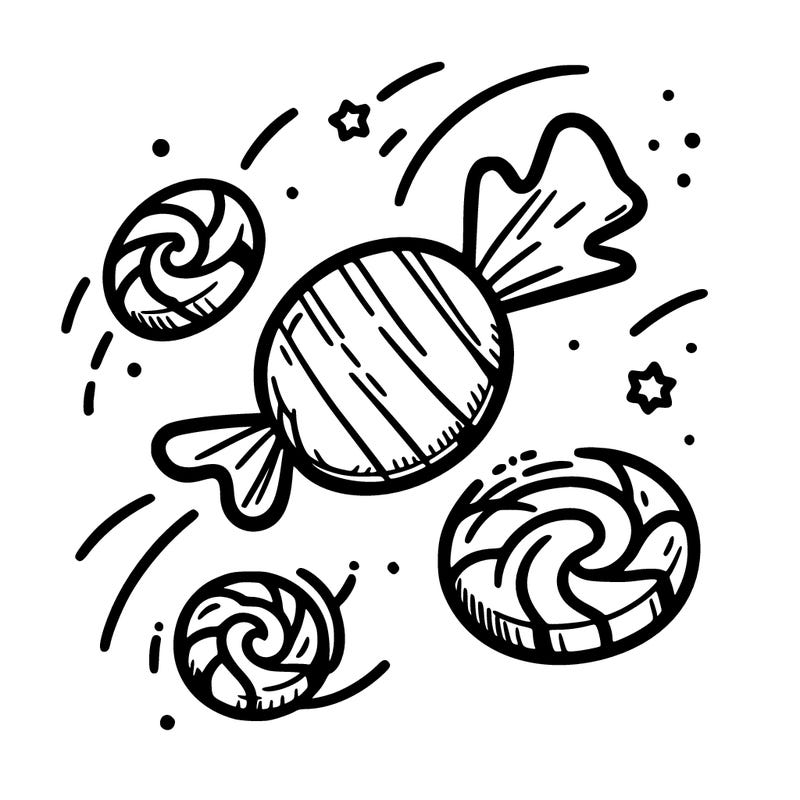 candy falling from nowhere