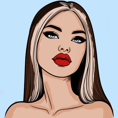 realistic woman with full lips