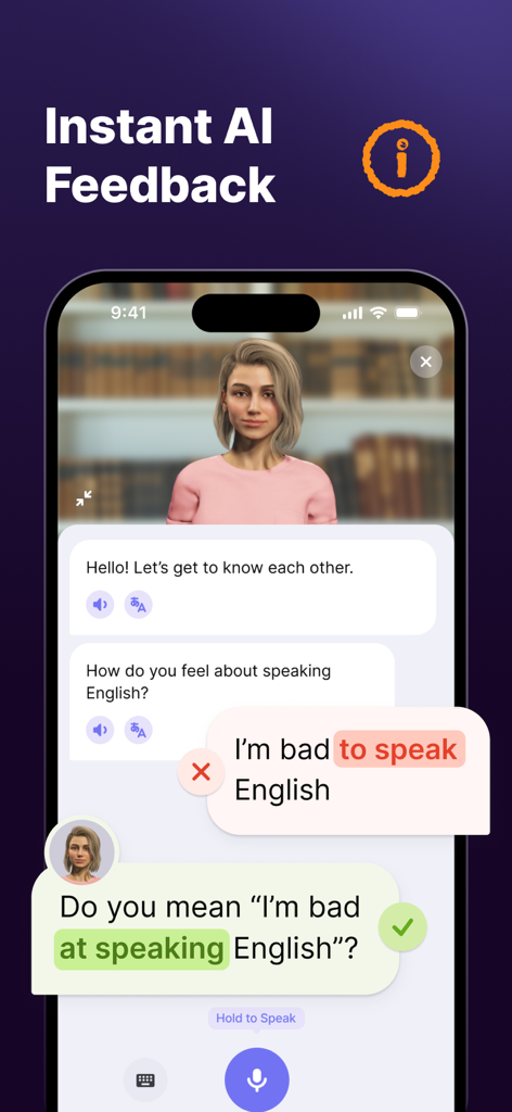 JustSpeak – AI English Tutor - Instant AI grammar feedback in the JustSpeak English tutor app
